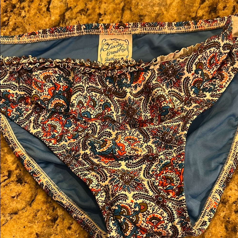 NWT Lucky Brand Paisley Tie-Side Bikini Bottom - Picture 4 of 7